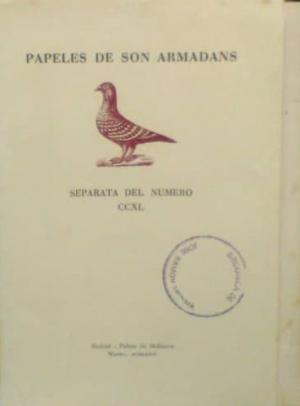 Papeles de Son Armadans. Separata del número CCXL
